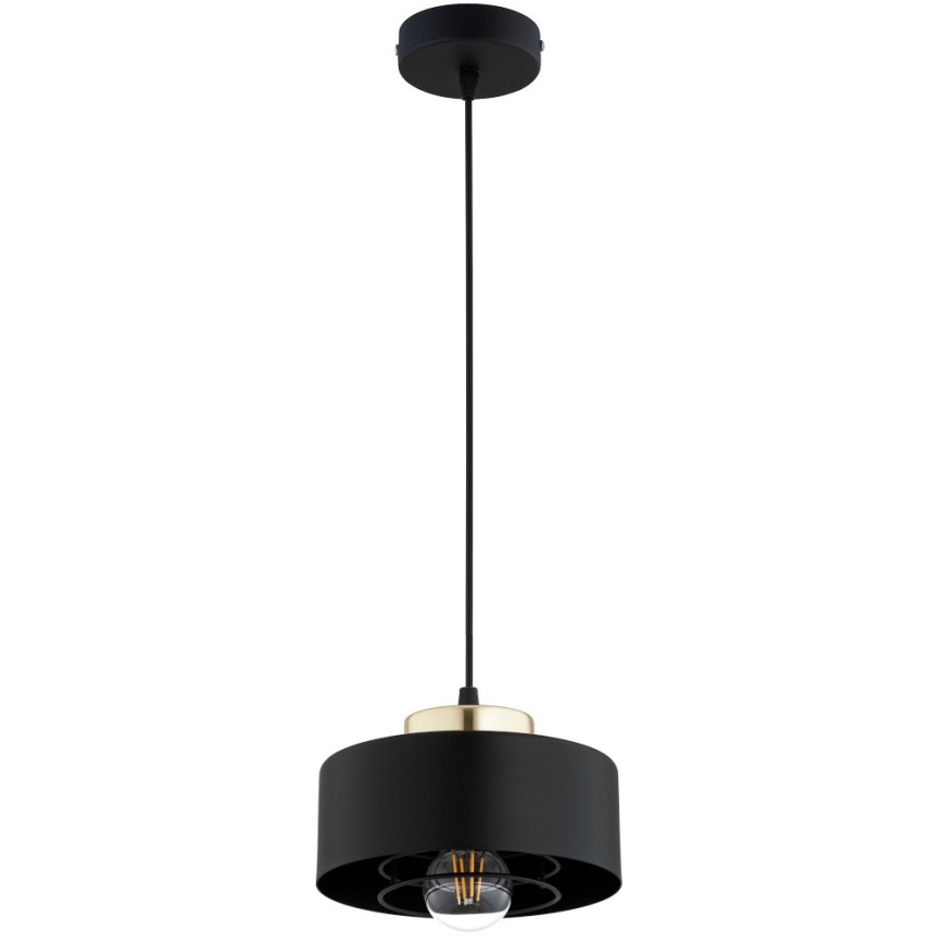Brilagi - Závesný luster na lanku SPRING 1xE27/60W/230V pr. 20 cm čierna/zlatá