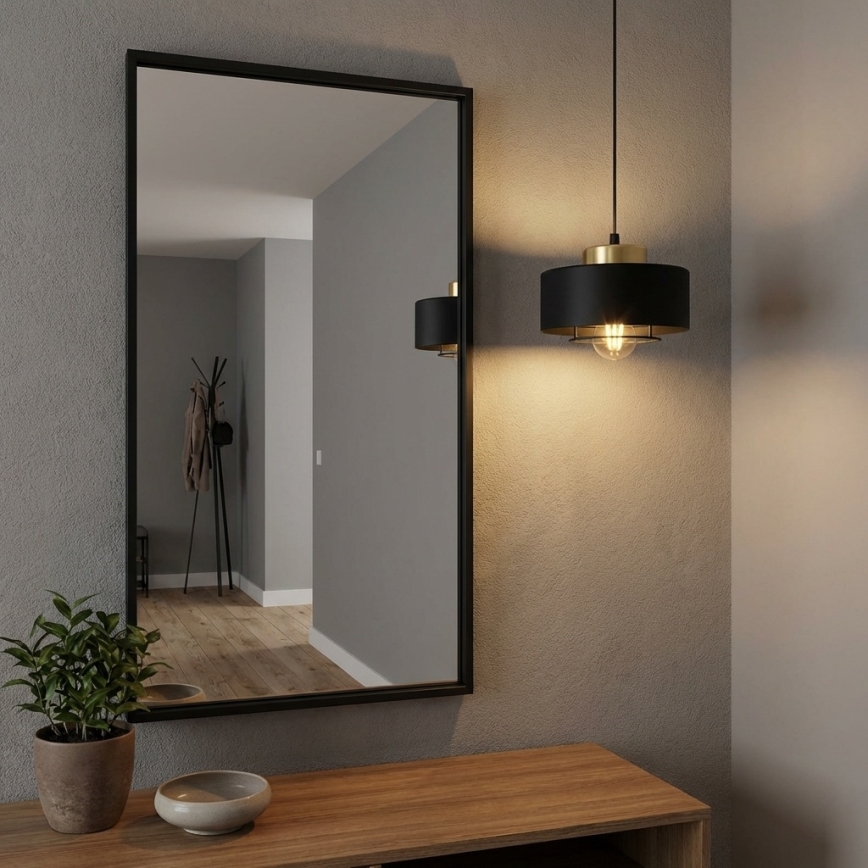Brilagi - Závesný luster na lanku SPRING 1xE27/60W/230V pr. 20 cm čierna/zlatá