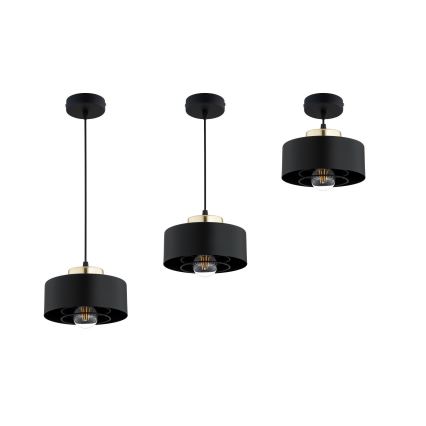 Brilagi - Závesný luster na lanku SPRING 1xE27/60W/230V pr. 20 cm čierna/zlatá