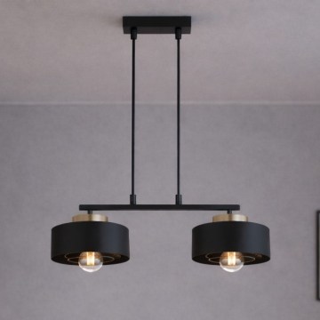 Brilagi - Závesný luster na lanku SPRING 2xE27/60W/230V čierna/zlatá