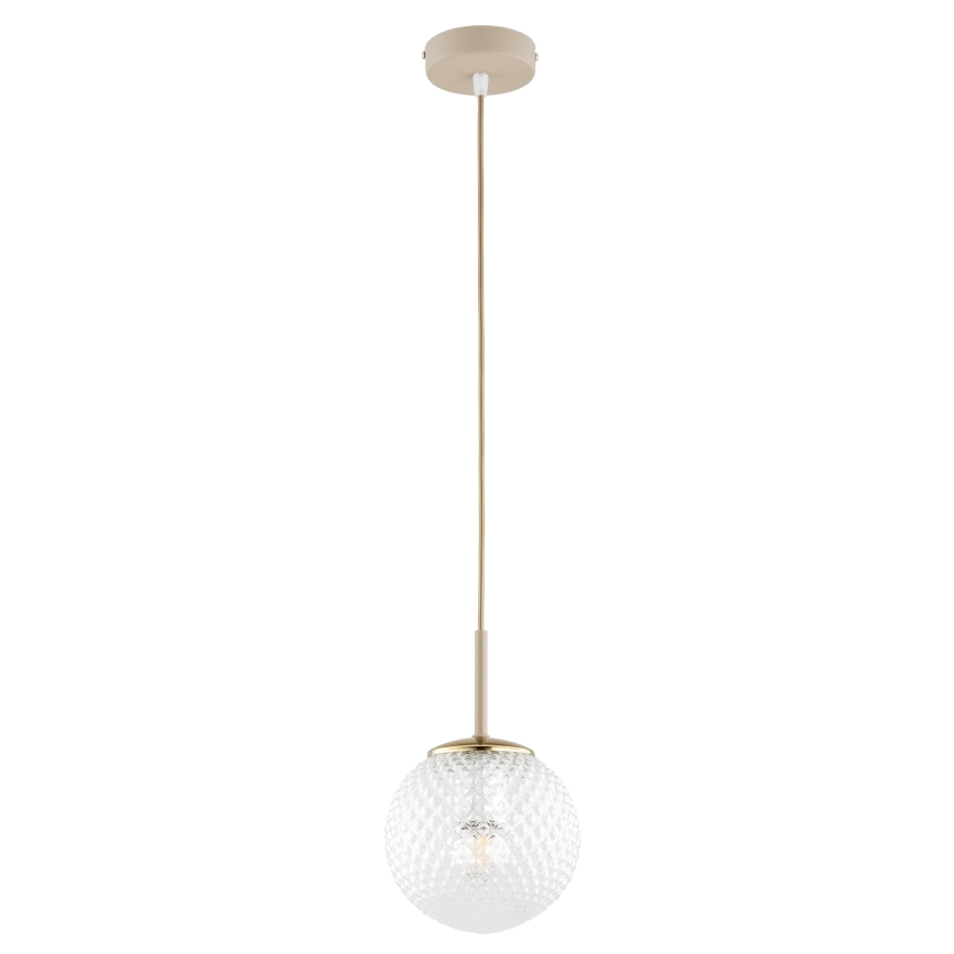 Brilagi - Závesný luster na lanku STELLA 1xE27/60W/230V pr. 15 cm béžová/zlatá