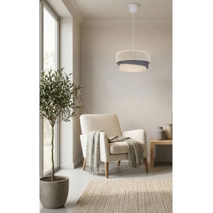 Brilagi - Závesný luster na lanku TRIO 1xE27/60W/230V pr. 40 cm krémová/sivá
