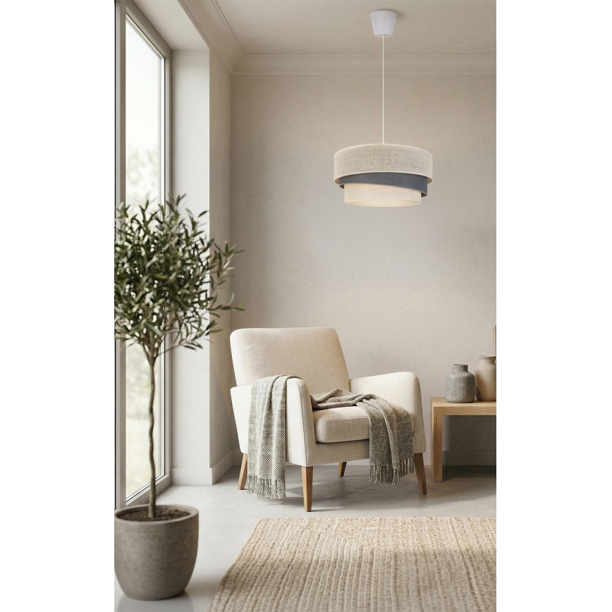 Brilagi - Závesný luster na lanku TRIO 1xE27/60W/230V pr. 40 cm krémová/sivá