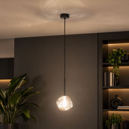 BRILAGI - Závesný luster na lanku VULCANO 1xG9/8W/230V pr. 15 cm čierna/dymová čierna