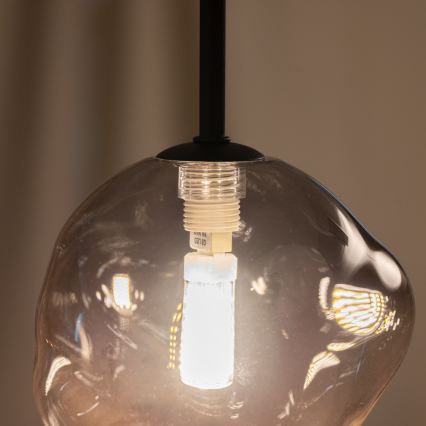 BRILAGI - Závesný luster na lanku VULCANO 1xG9/8W/230V pr. 15 cm čierna/dymová čierna