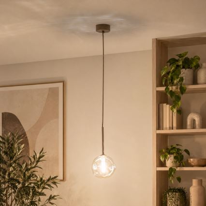 BRILAGI - Závesný luster na lanku VULCANO 1xG9/8W/230V, priemer 15 cm, béžová/dýmovo béžová