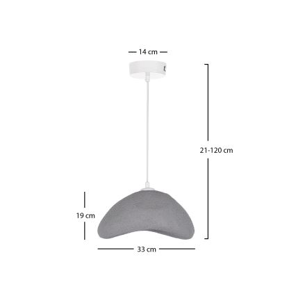 Brilagi - Závesný luster na lanku WABI SABI 1xE27/40W/230V, priemer 33 cm, sivá