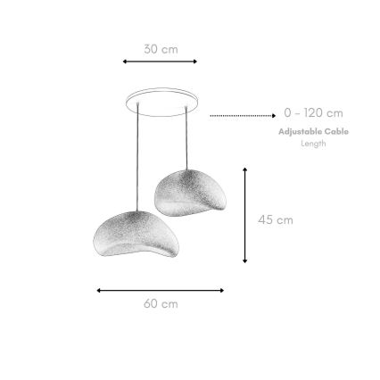 Brilagi - Závesný luster na lanku WABI SABI 2xE27/40W/230V biela