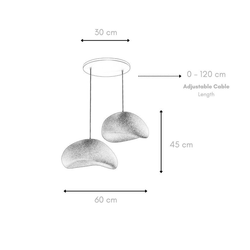 Brilagi - Závesný luster na lanku WABI SABI 2xE27/40W/230V biela