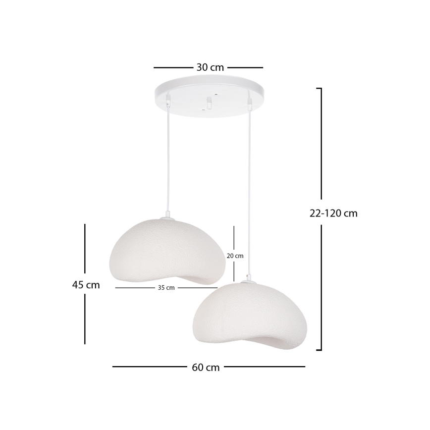 Brilagi - Závesný luster na lanku WABI SABI 2xE27/40W/230V pr. 60 cm biela