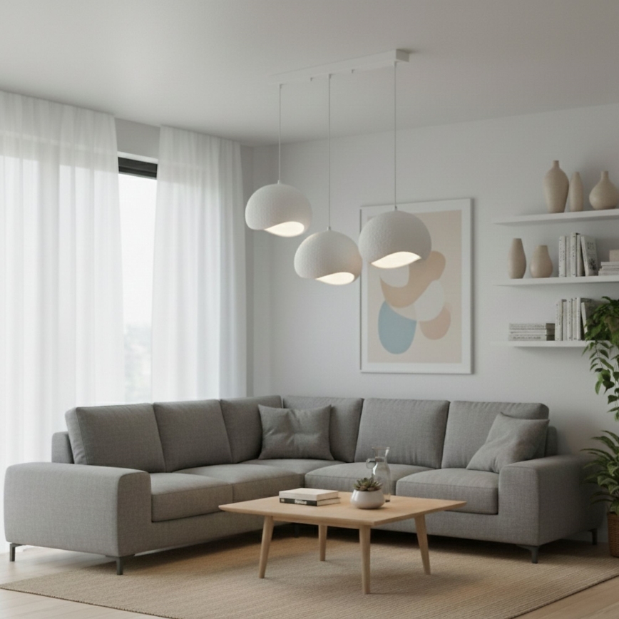 Brilagi - Závesný luster na lanku WABI SABI 3xE27/40W/230V biela