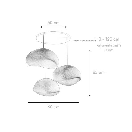 Brilagi - Závesný luster na lanku WABI SABI 3xE27/40W/230V priemer 60 cm čierna