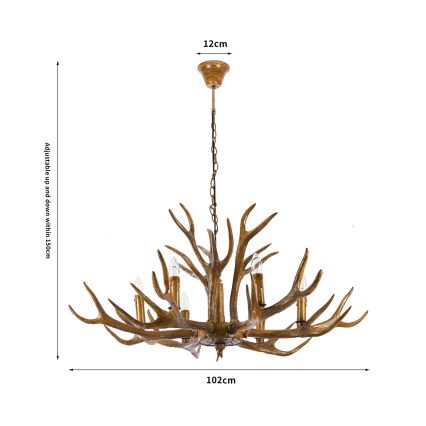 Brilagi - Závesný luster na reťazi DEER, 6×E14, 10 W, 230 V, Ø 102 cm