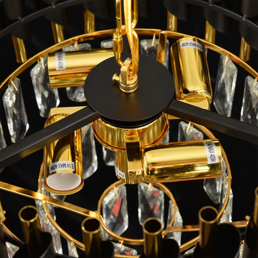 Brilagi - Závesný luster na reťazi ECLIPSE 5xE14/10W/230V priemer 38 cm čierna/zlatá