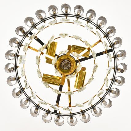 Brilagi - Závesný luster na reťazi ECLIPSE 5xE14/10W/230V priemer 38 cm čierna/zlatá