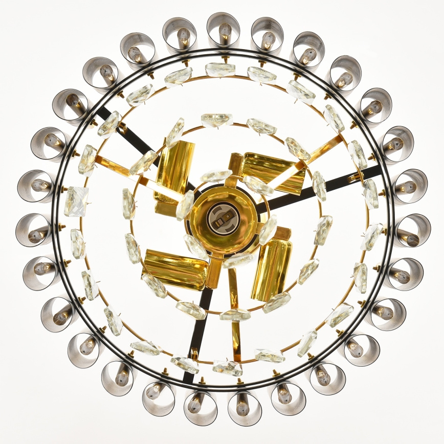 Brilagi - Závesný luster na reťazi ECLIPSE 5xE14/10W/230V priemer 38 cm čierna/zlatá