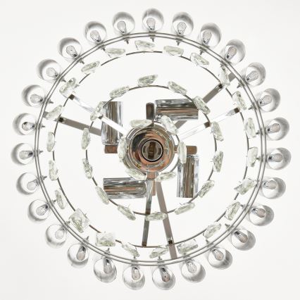 Brilagi – závesný luster na reťazi ECLIPSE 5×E14/10W/230V, pr. 38 cm, strieborný