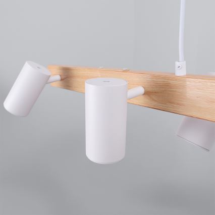 Brilagi - Závesný luster SELE 6xGU10/30W/230V biela/dubový dekor