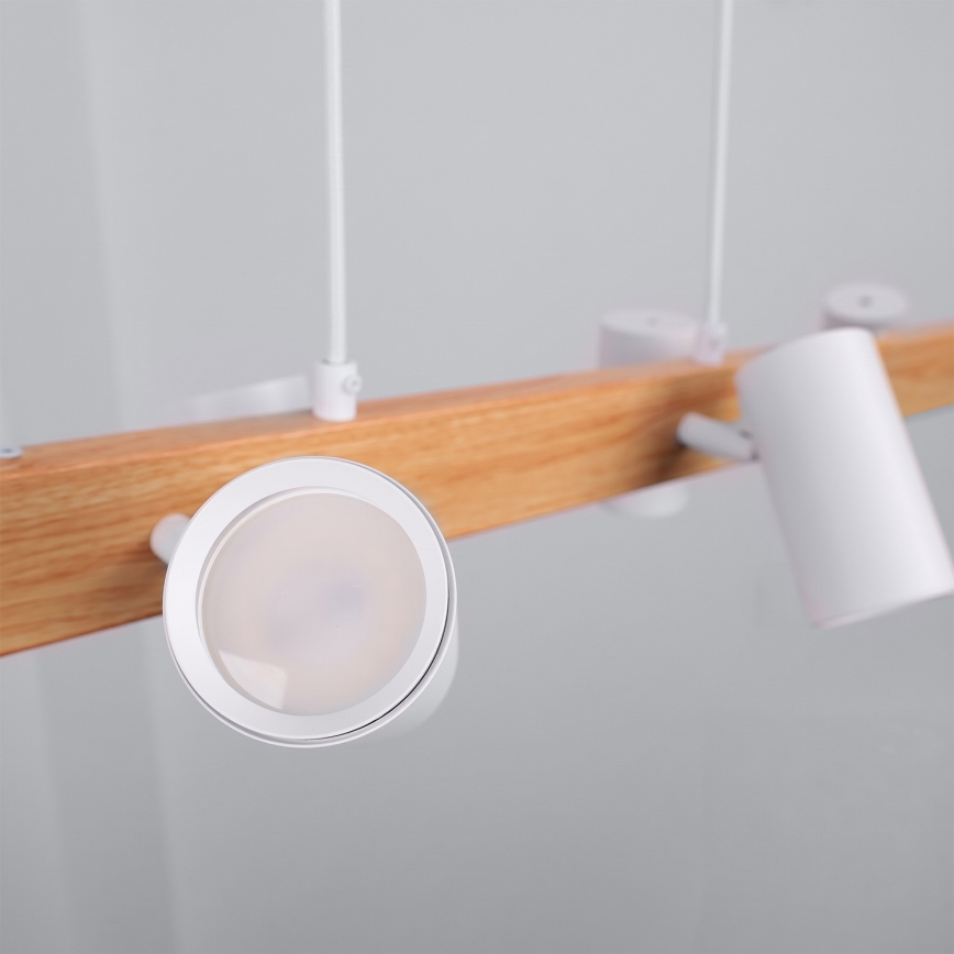 Brilagi - Závesný luster SELE 6xGU10/30W/230V biela/dubový dekor