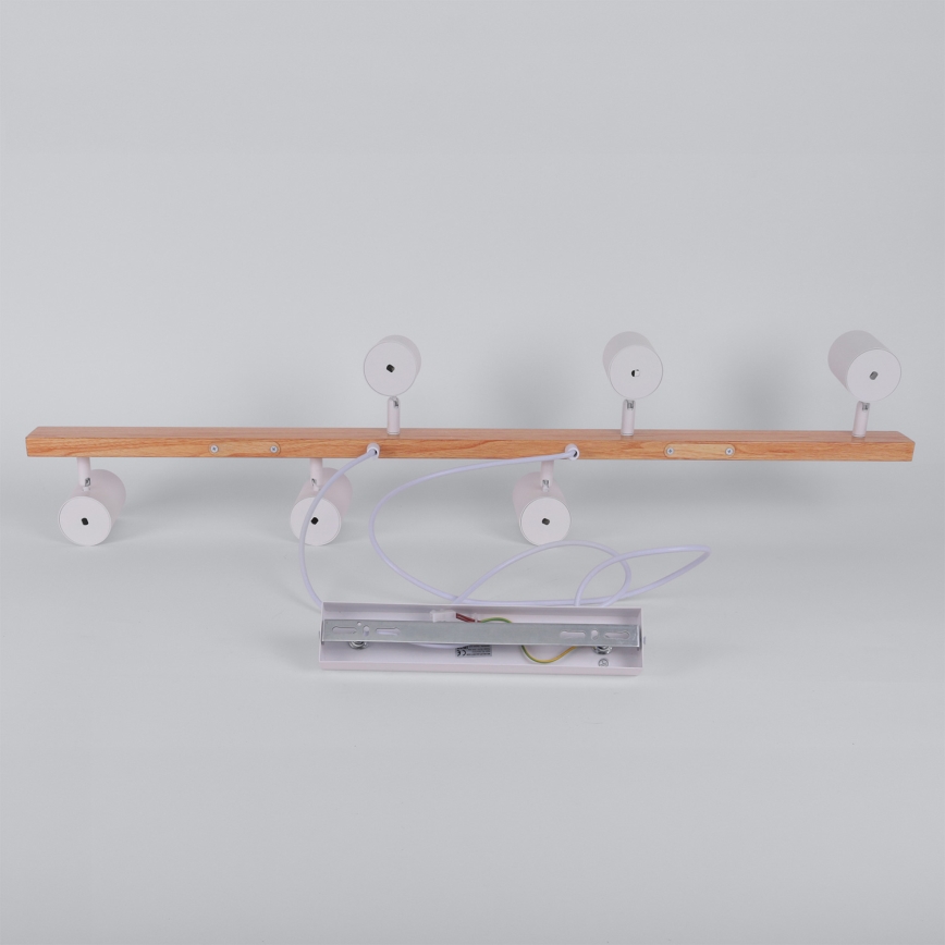 Brilagi - Závesný luster SELE 6xGU10/30W/230V biela/dubový dekor