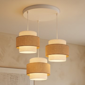 Brilagi - Závesný luster SPACE 3xE27/60W/230V priemer 40 cm béžová/krémová