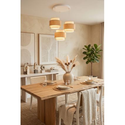 Brilagi - Závesný luster SPACE 3xE27/60W/230V priemer 40 cm béžová/krémová