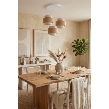 Brilagi - Závesný luster SPACE 3xE27/60W/230V priemer 40 cm béžová/krémová