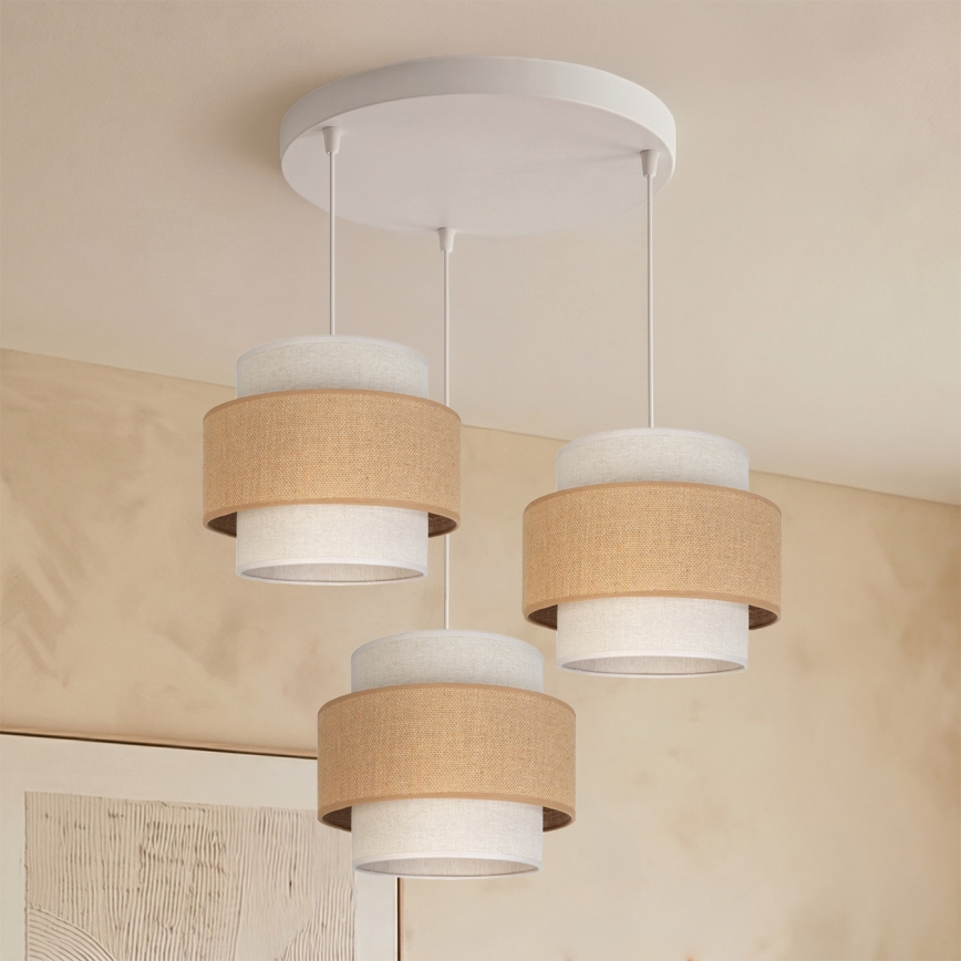 Brilagi - Závesný luster SPACE 3xE27/60W/230V priemer 40 cm béžová/krémová