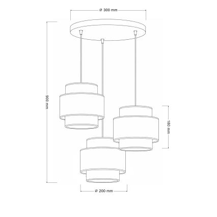 Brilagi - Závesný luster SPACE 3xE27/60W/230V priemer 40 cm béžová/krémová