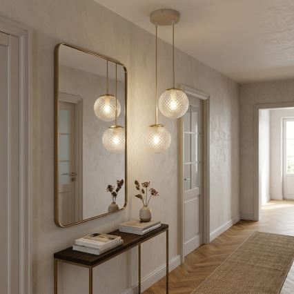 Brilagi - Závesný luster STELLA na lanku 2xE27/60W/230V béžová/zlatá