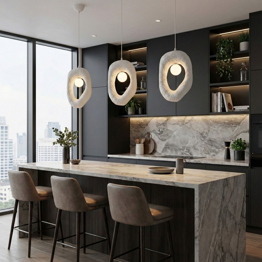 Brilagi - Závesný luster WABI SABI na lanku 1xG9/8W/230V, biely