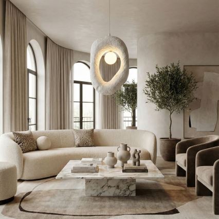 Brilagi - Závesný luster WABI SABI na lanku 1xG9/8W/230V, biely