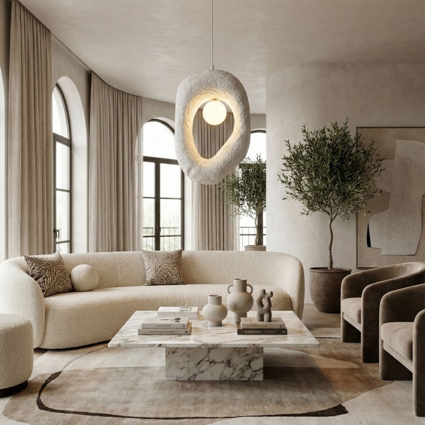 Brilagi - Závesný luster WABI SABI na lanku 1xG9/8W/230V, biely