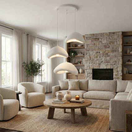 Brilagi - Závesný luster WABI SABI na lanku 3xE27/40W/230V pr. 82 cm biely