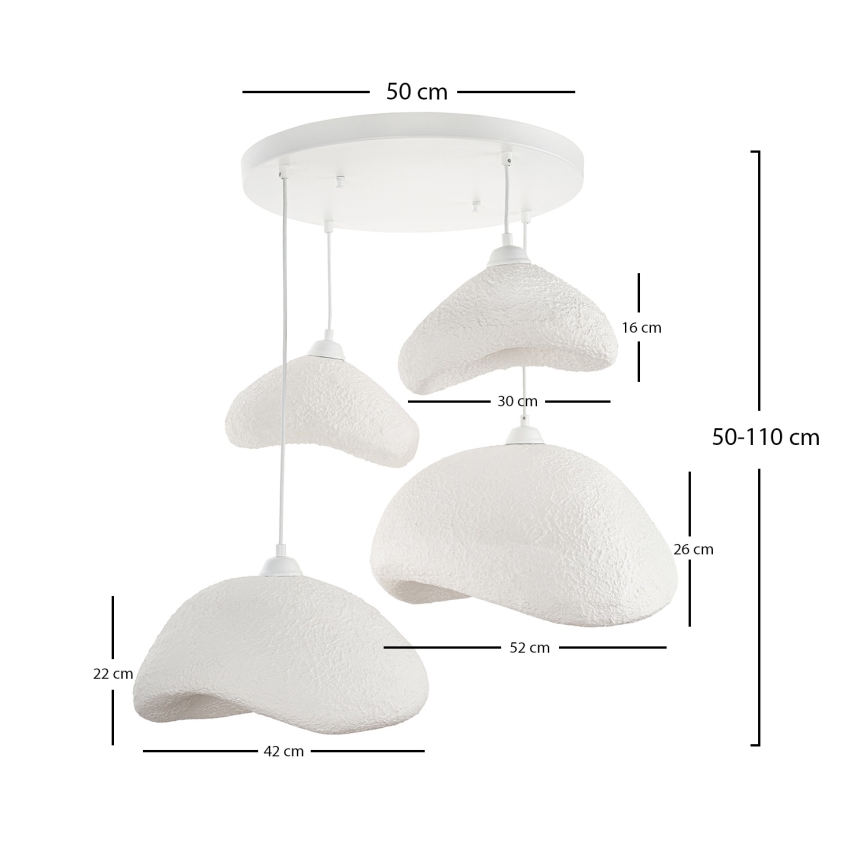 Brilagi - Závesný luster WABI SABI na lanku 4xE27/40W/230V pr. 90 cm, biely