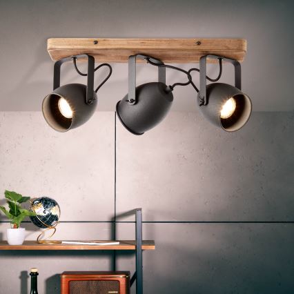 Brilliant - Bodové svietidlo CROWTON 3xGU10/6W/230V borovica