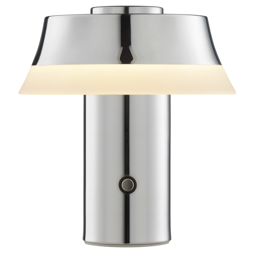Brilliant - LED stmievateľná nabíjateľná dotyková stolová lampa KINICH LED/2,5W/5V 2700K 2600 mAh lesklý chróm