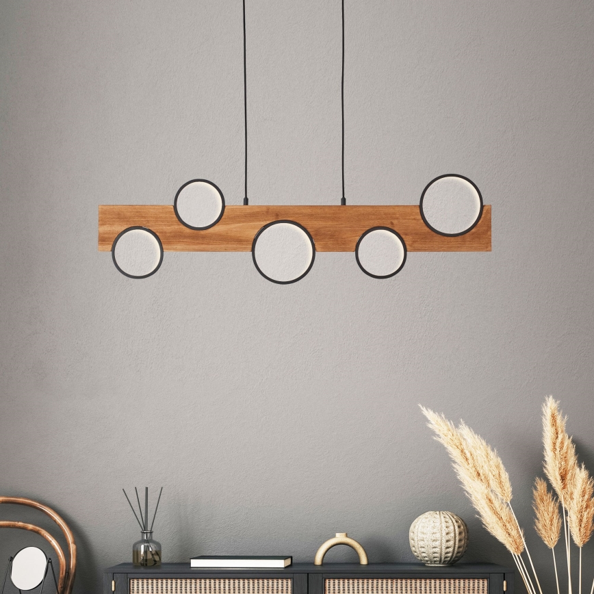 Brilliant - LED Luster na lanku CHEESY LED/34W/230V borovica