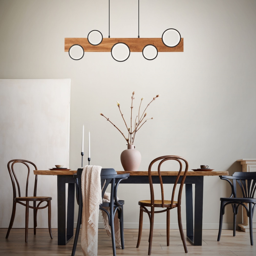 Brilliant - LED Luster na lanku CHEESY LED/34W/230V borovica