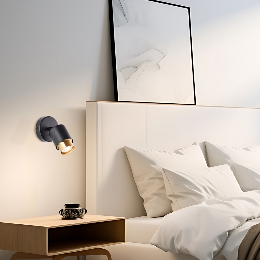 Brilliant - LED nástenné bodové svietidlo COVELO 1xGU10/5W/230V čierna/zlatá