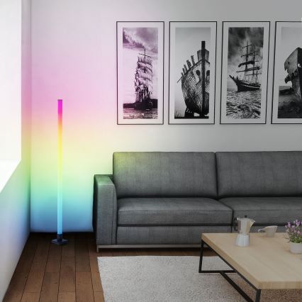 Brilliant - LED RGBW Stmievateľná stojacia lampa NEELE LED/6,5W/230V čierna + diaľkové ovládanie