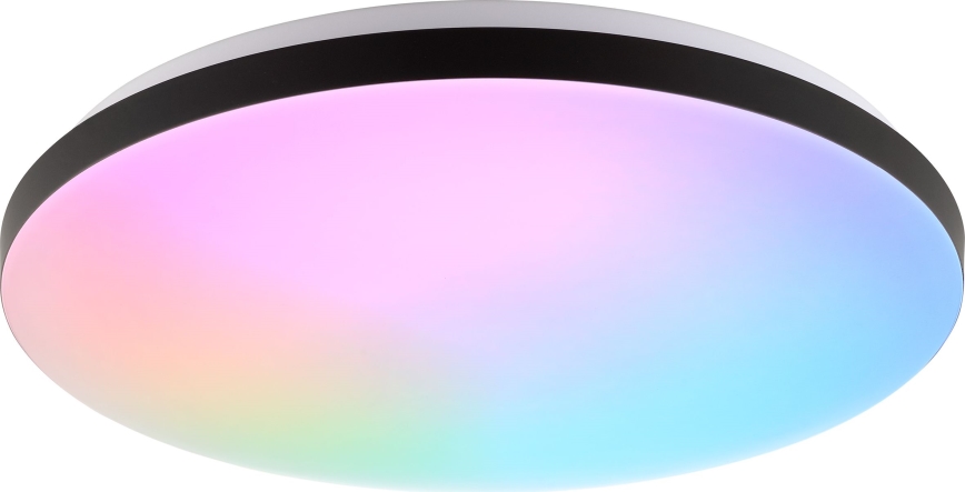 Brilliant - LED RGBW Stmievateľné stropné svietidlo LIVIO LED/20W/230V 3000-6500K priemer 38,5 cm čierna + diaľkové ovládanie