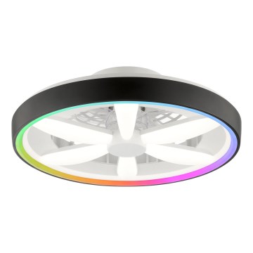 Brilliant - LED RGBW Stmievateľný stropný ventilátor so svetlom GAIANO LED/48W/230V 2700-6500K čierna + diaľkové ovládanie