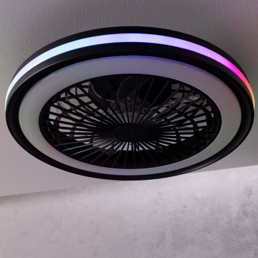 Brilliant - LED RGBW stmievateľné stropné svietidlo s ventilátorom PALMERO LED/40W/230V 2700-6500K pr. 46,6 cm béžové + diaľkové ovládanie