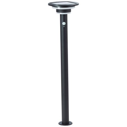 Brilliant - LED Solárna lampa so senzorom GARVINA LED/3W/3,7V 2000 mAh 85 cm IP44 čierna