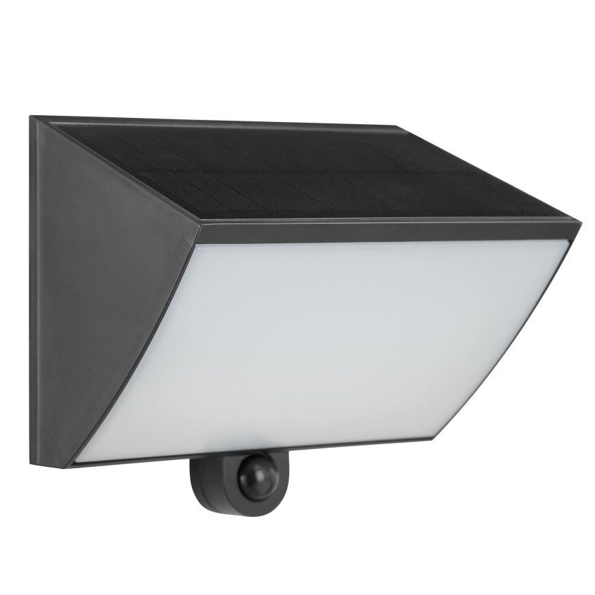 Brilliant - LED solárne nástenné svietidlo so senzorom SIERRA LED/6W/3,7V 2700/4000/6500K 2000 mAh IP54 čierna