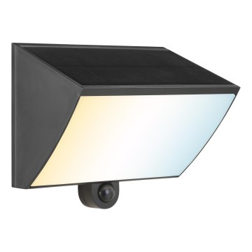 Brilliant - LED solárne nástenné svietidlo so senzorom SIERRA LED/6W/3,7V 2700/4000/6500K 2000 mAh IP54 čierna