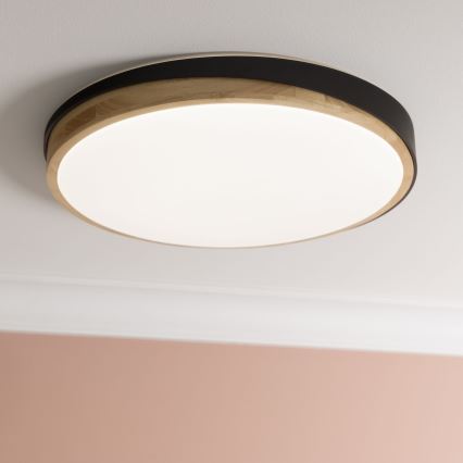 Brilliant - LED Stmievateľné stropné svietidlo BAARLO LED/36W/230V 3000-6500K pr. 50 cm čierna/gumovník + diaľkové ovládanie