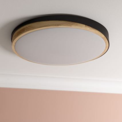 Brilliant - LED Stmievateľné stropné svietidlo BAARLO LED/36W/230V 3000-6500K pr. 50 cm čierna/gumovník + diaľkové ovládanie