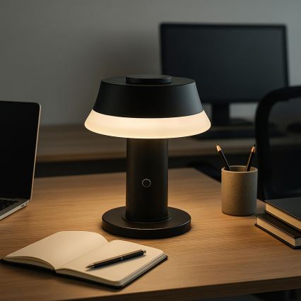 Brilliant - LED Stmievateľná nabíjacia dotyková stolová lampa KINICH LED/2,5W/5V 2700K 2600 mAh čierna